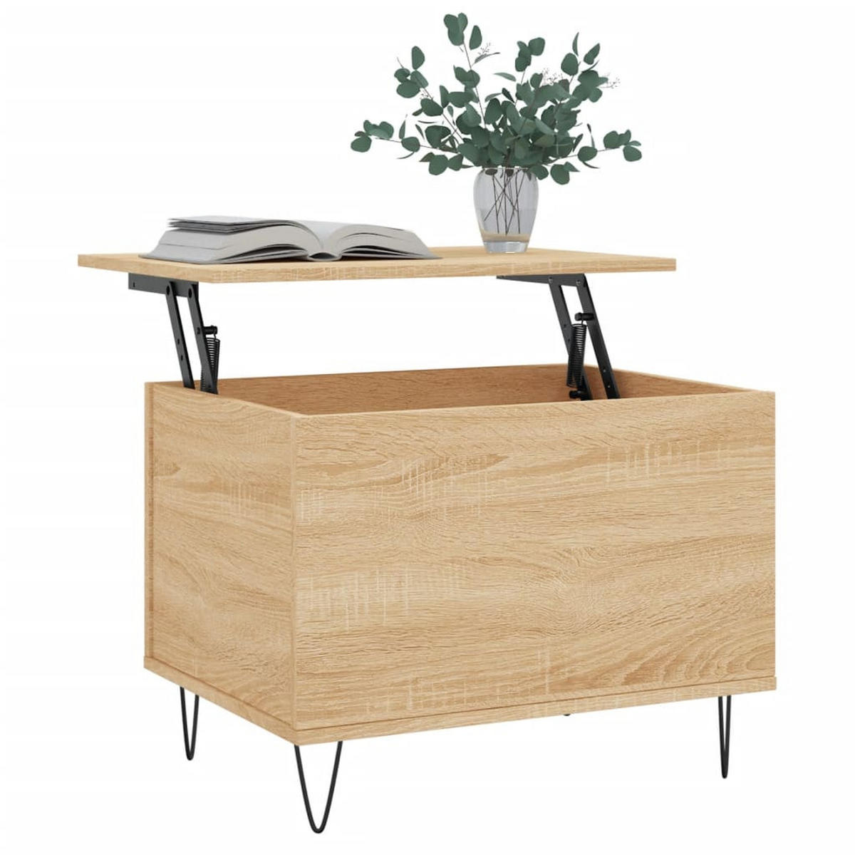 COUCHTISCH Sonoma-Eiche 60x44,5x45 cm Holzwerkstoff - Hellbraun, Holzwerkstoff (60/44.5/45cm) - furnicato