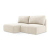 ECKSOFA mit Schlaffunktion links Chenille Stoff Beige - Beige/Creme, Kunststoff/Textil (149/210cm) - Makamii