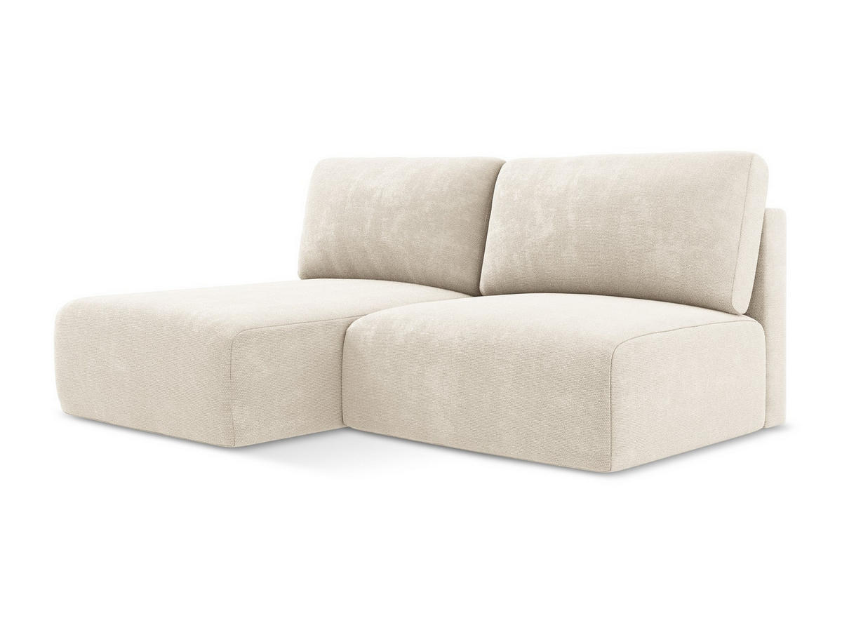 ECKSOFA mit Schlaffunktion links Chenille Stoff Beige - Beige/Creme, Kunststoff/Textil (149/210cm) - Makamii