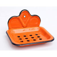 SEIFENHALTER emailliert 13 cm Orange - Orange, Glas (13/7/11cm) - DanDiBo