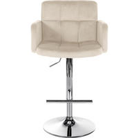 BARHOCKER 2er Set Sutun Samt Creme Silber - Creme, Textil/Metall (60/93/56cm) - DELUKE