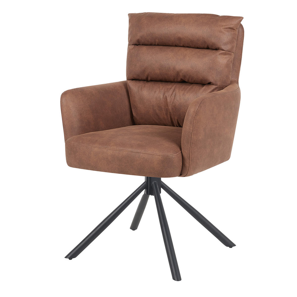 ARMLEHNSTUHL Mika-Jana 2er-Set - Schwarz/Braun, Textil/Metall (59/94/66cm) - DUBI Möbel