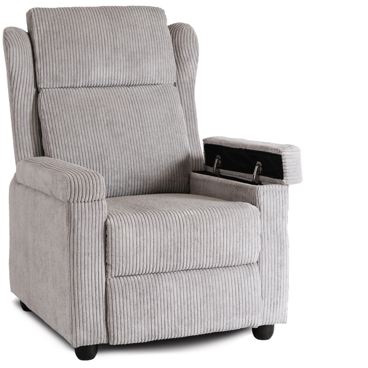 RELAXSESSEL SPENCER fürs Wohnzimmer Schlafen Grau - Grau, Holz/Textil (73/105/85cm) - makarowski meble