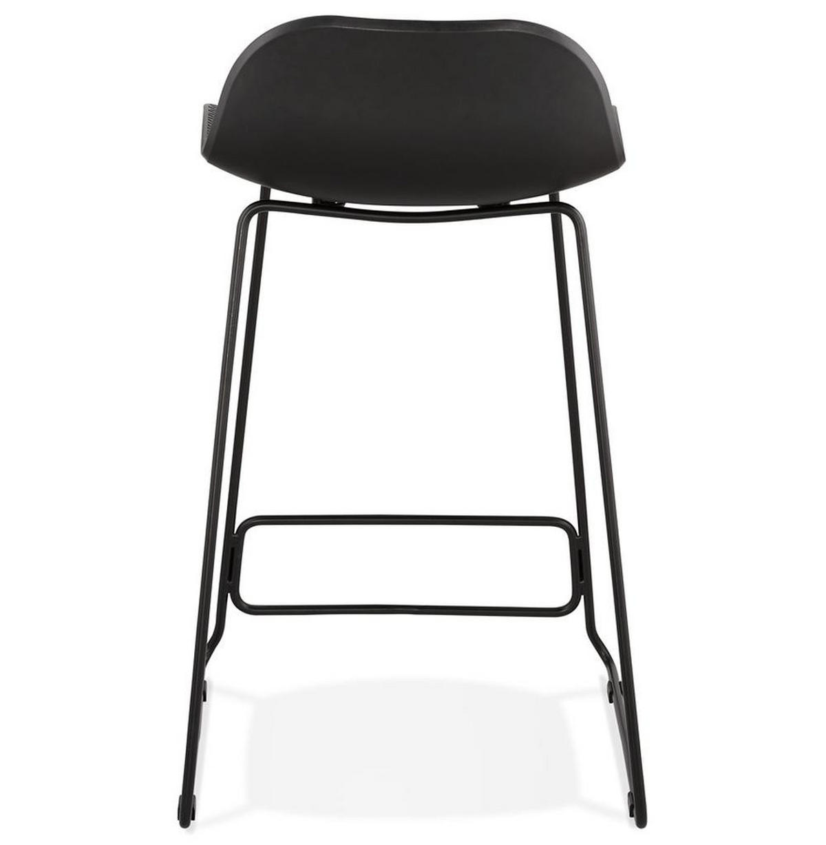 SITZHOCKER Kunststoff Metallgestell Sitzhöhe 66cm Industriedesign JORALI MINI, Schwarz 48x53x85 cm - Schwarz, Kunststoff/Metall (48/85/53cm) - KADIMA DESIGN