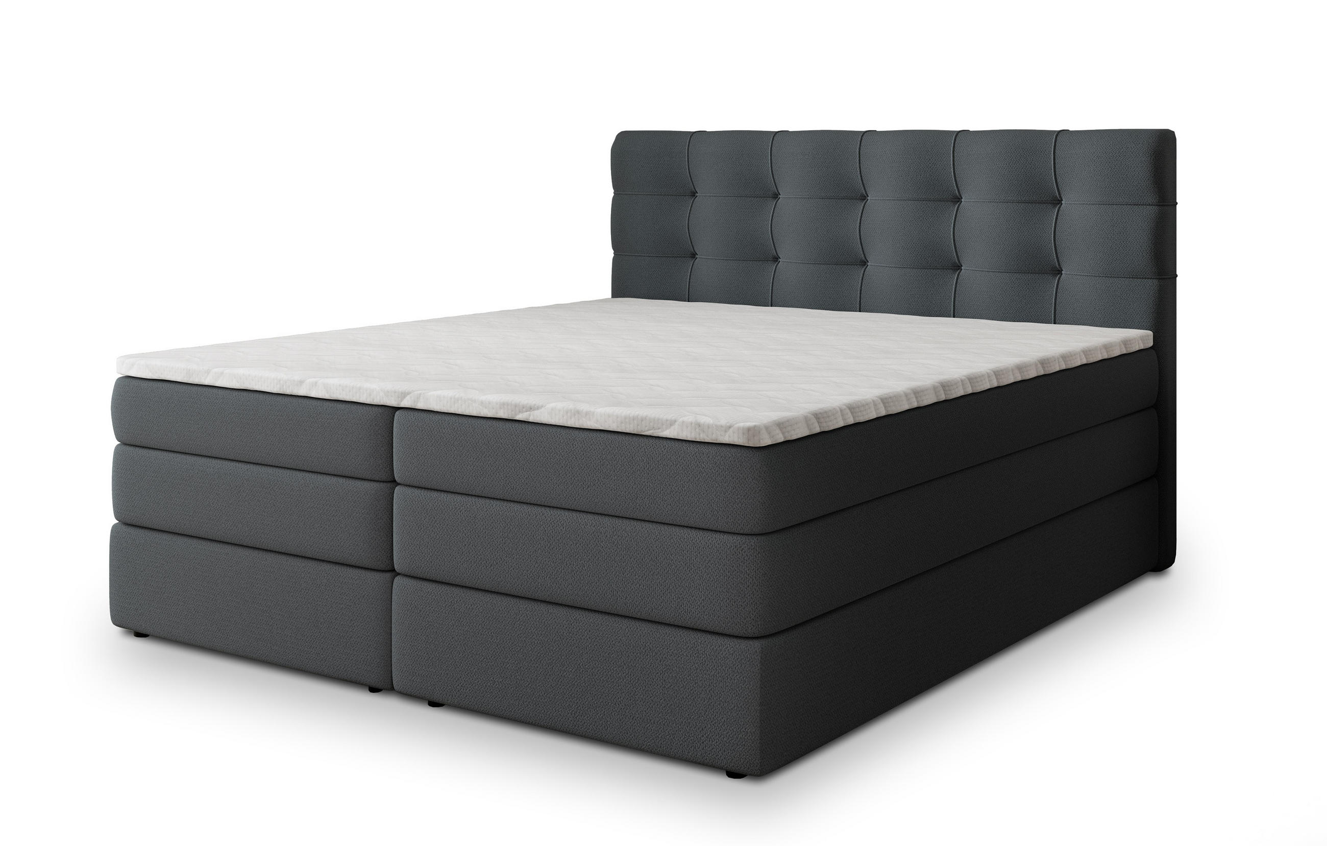 MASSENO POSTEL BOXSPRING AREZI 180x200 cm, s matrací a úložným prostorem, grafitová