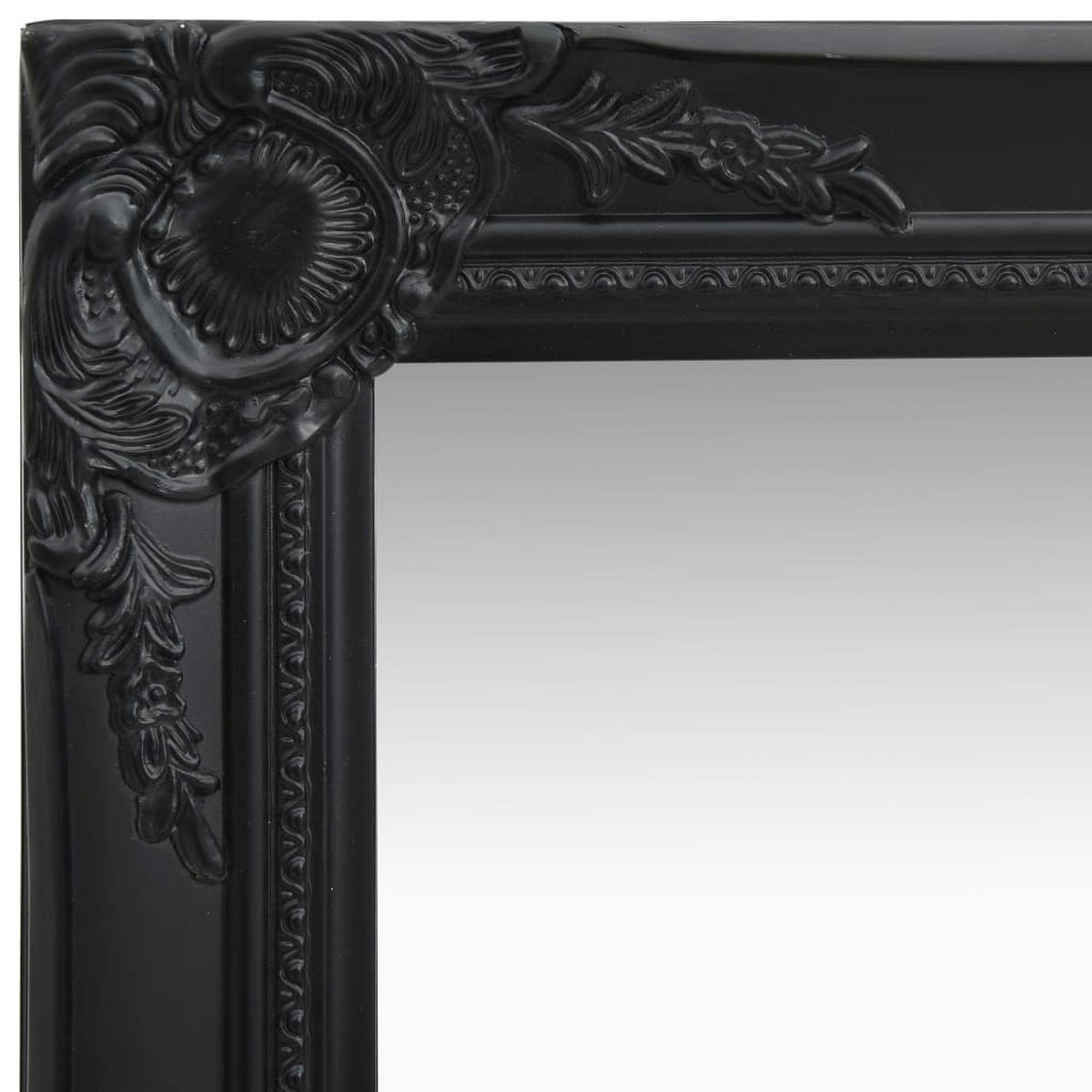 WANDSPIEGEL im Barock-Stil 40x40 cm Schwarz - Schwarz, Holz (40/1/40cm) - furnicato