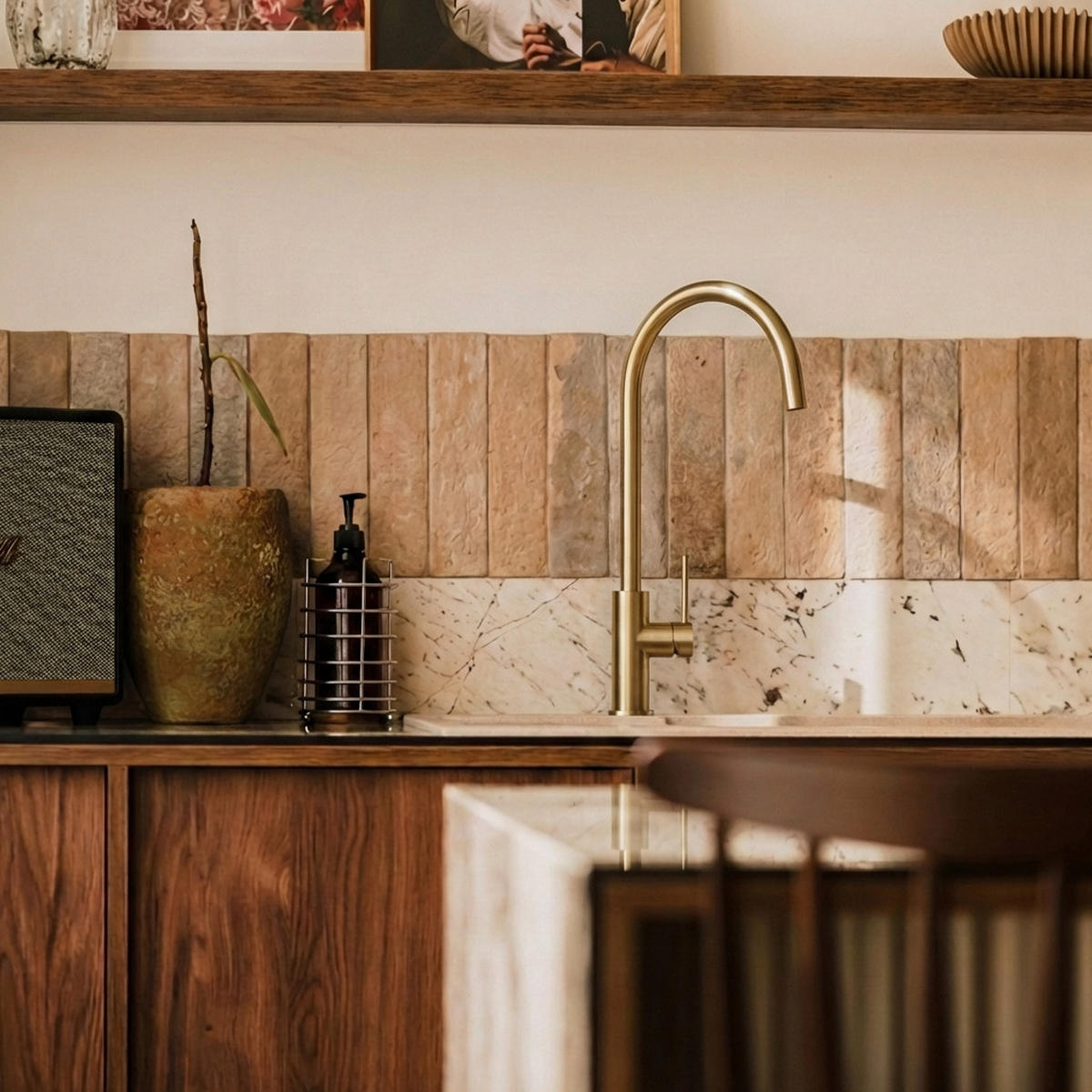 KÜCHENARMATUR Prestige SLIM Gebürstetes Gold - Goldfarben, Metall (23/42/23cm) - Granitan