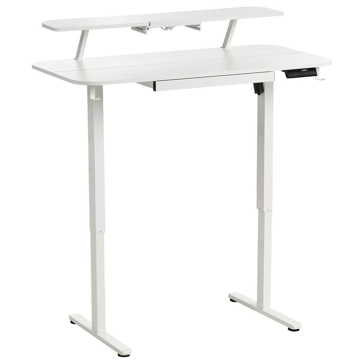 SCHREIBTISCH elektrisch höhenverstellbar 120/60 cm mit USB-Anschluss Weiß Wilbanks - Weiß, Holzwerkstoff/Metall (60/120/90cm) - Beliani