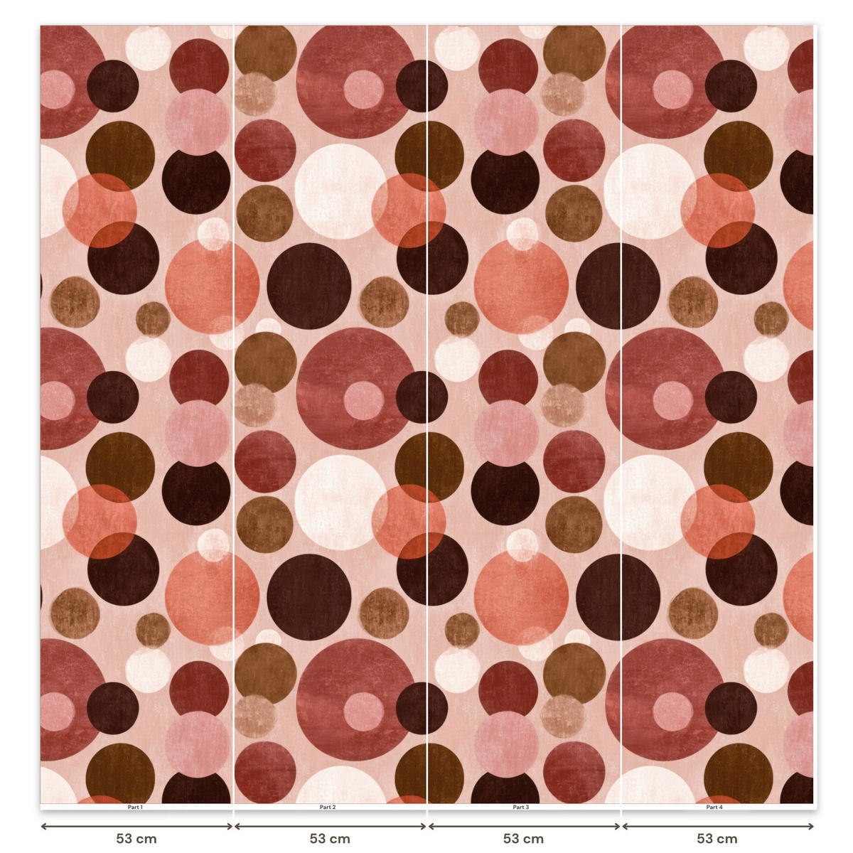 TAPETE - Kreise - Modern - Farbenfroh - 200x200 cm - Multicolor, Papier (200/200cm) - OnlyWow