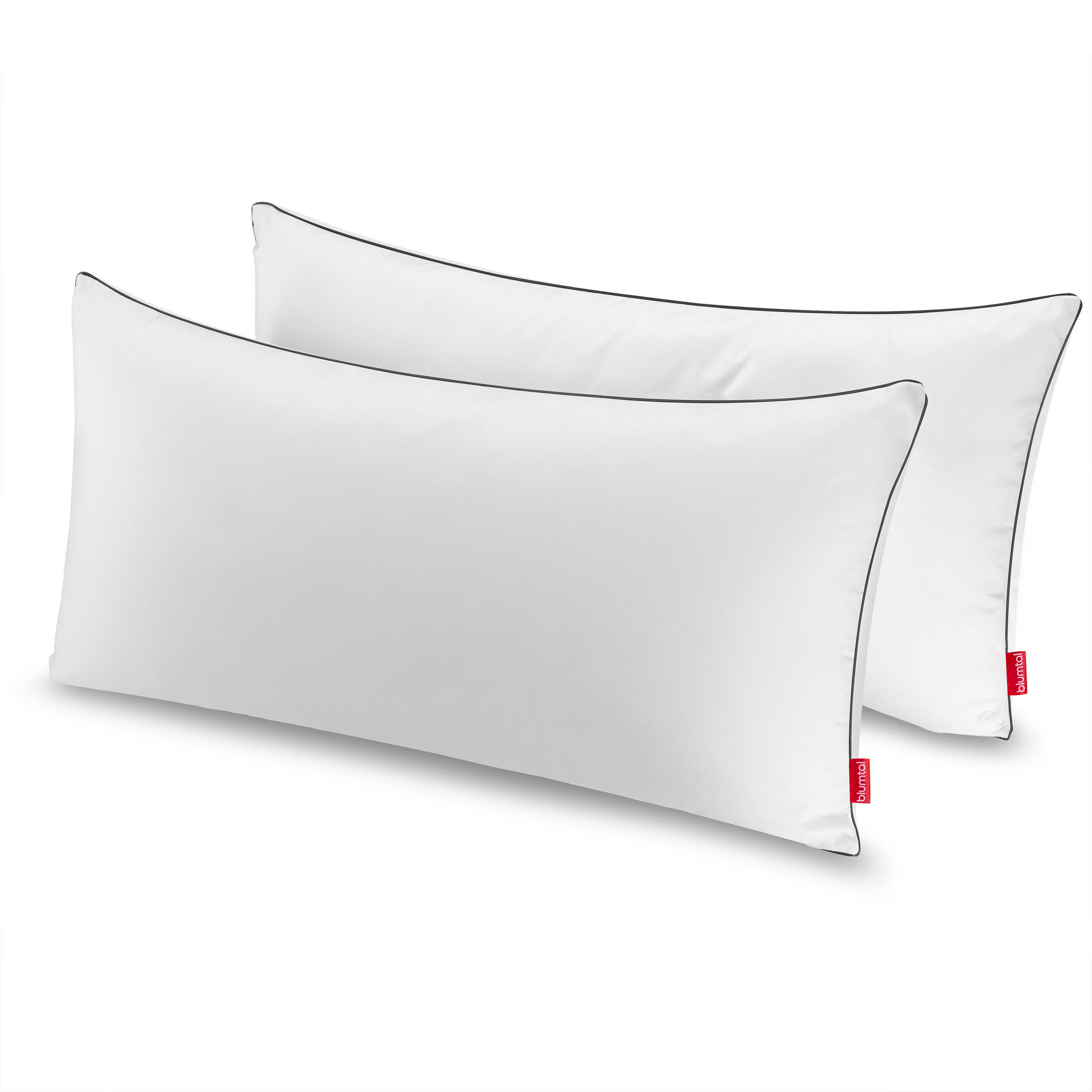 NACKENKISSEN mit anpassbarer Füllung, 2er Set, 40x80cm - Weiß, Textil (40/80cm) - Blumtal