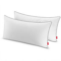 NACKENKISSEN mit anpassbarer Füllung, 2er Set, 40x80cm - Weiß, Textil (40/80cm) - Blumtal