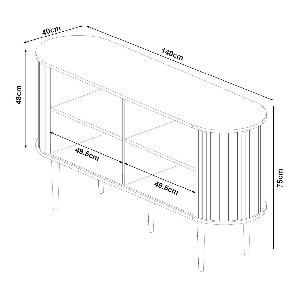 SIDEBOARD Mapia - Walnussfarben, Holzwerkstoff (140/75/40cm) - [en.casa]