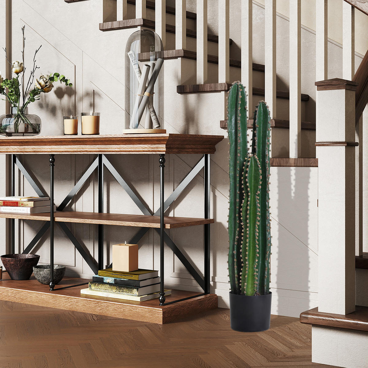 KUNSTPFLANZE DE-16563 98 cm, großes Realismus-Design Grün - Grün, Kunststoff (98cm) - ComfortXL