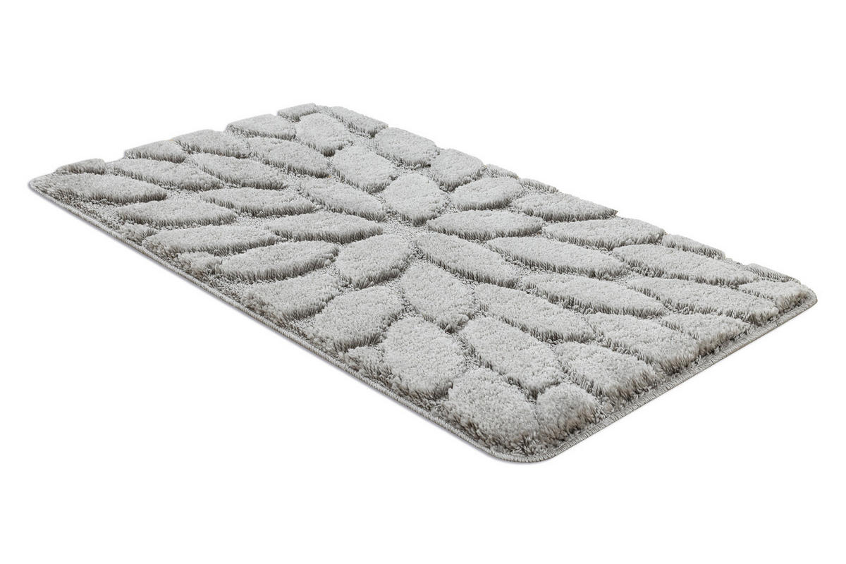 BADLÄUFER SUPREME STONES, 60/100 cm - Grau, Textil (60/100cm) - rugsX