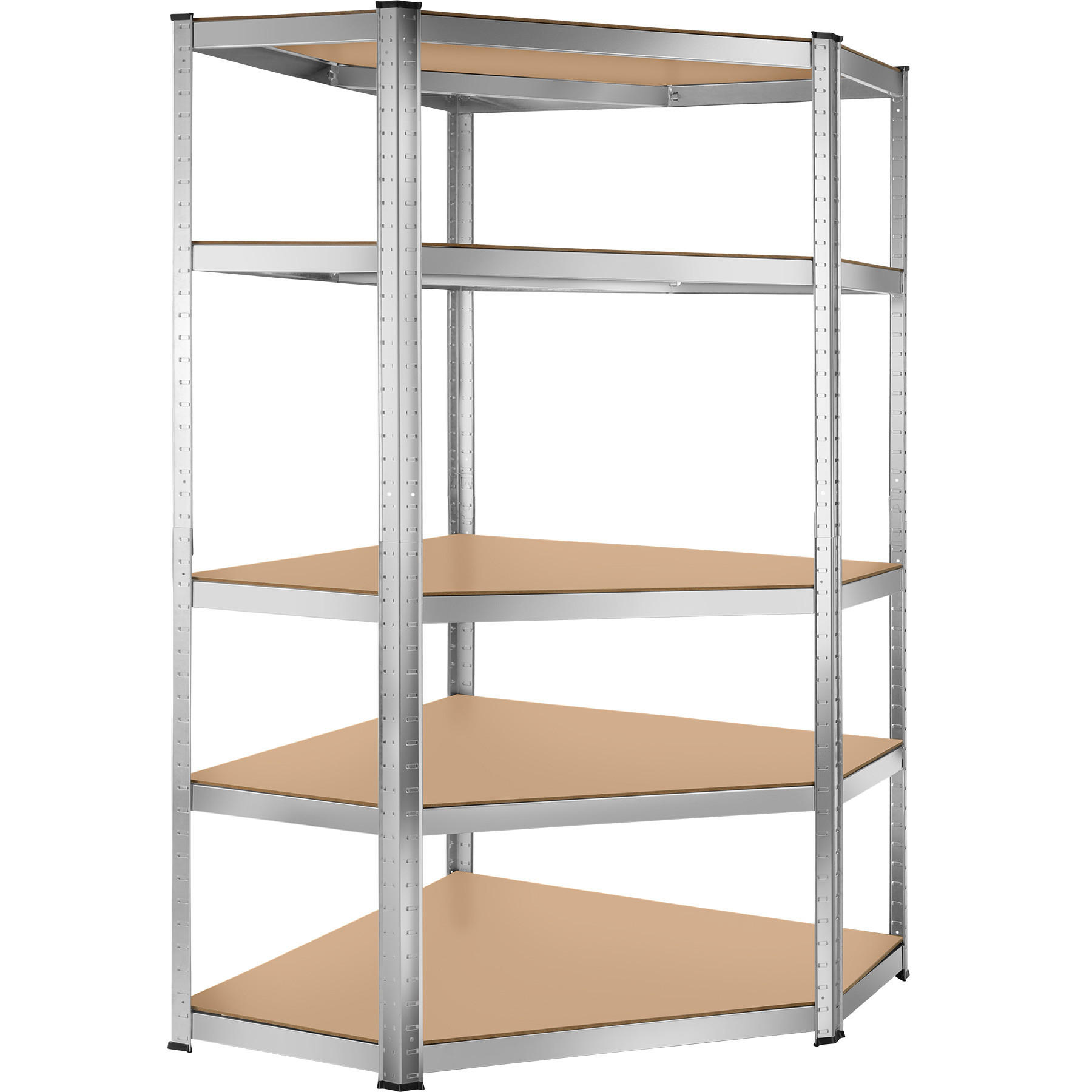 SCHWERLASTREGAL ,schnelle Montage,silber - Silberfarben, Metall (89.5/180/89.5cm) - tectake