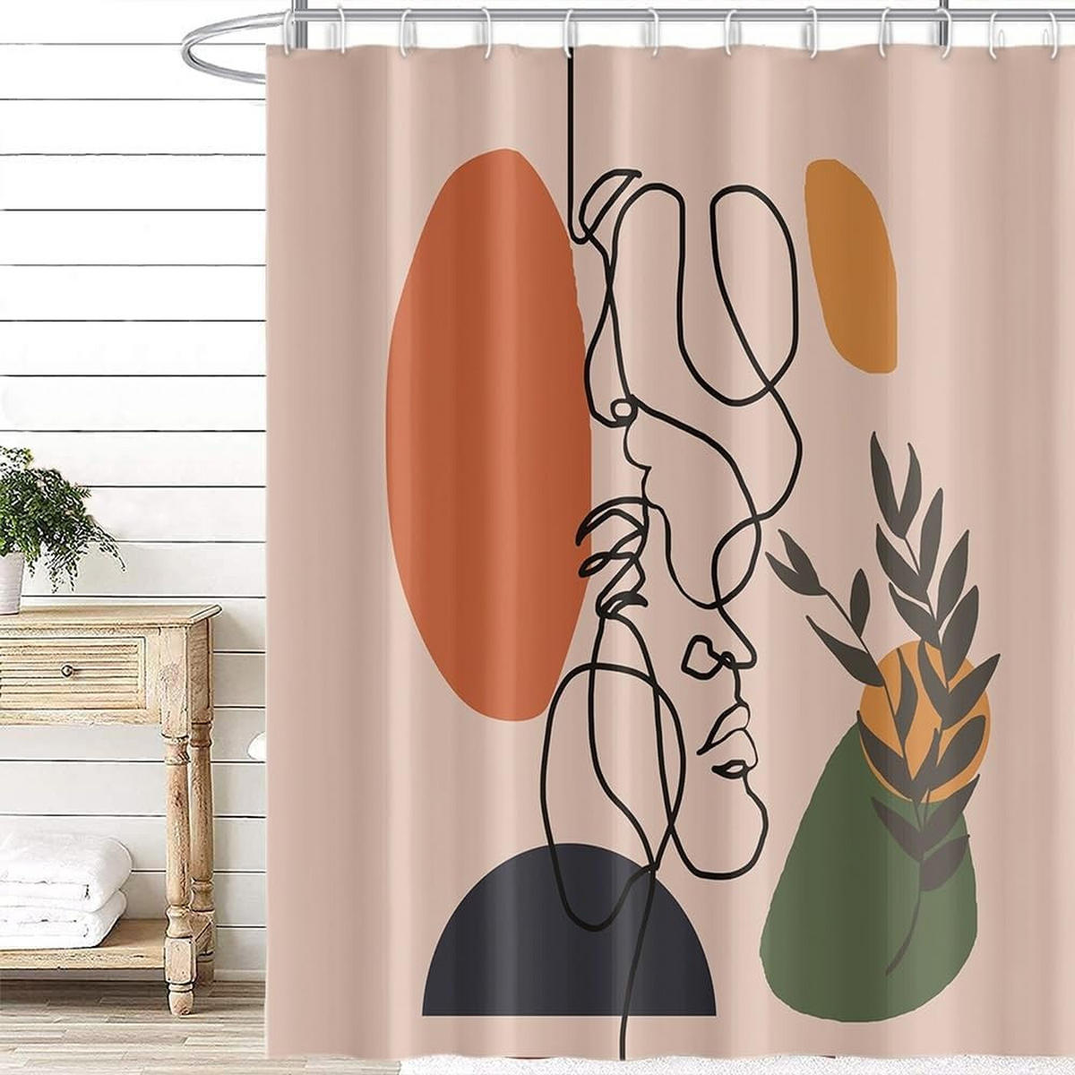 DUSCHVORHANG 180 x 180 cm abstrakt schimmelresistent wasserdicht waschbar Polyester - Multicolor, Textil (180/180cm) - MCBOSON