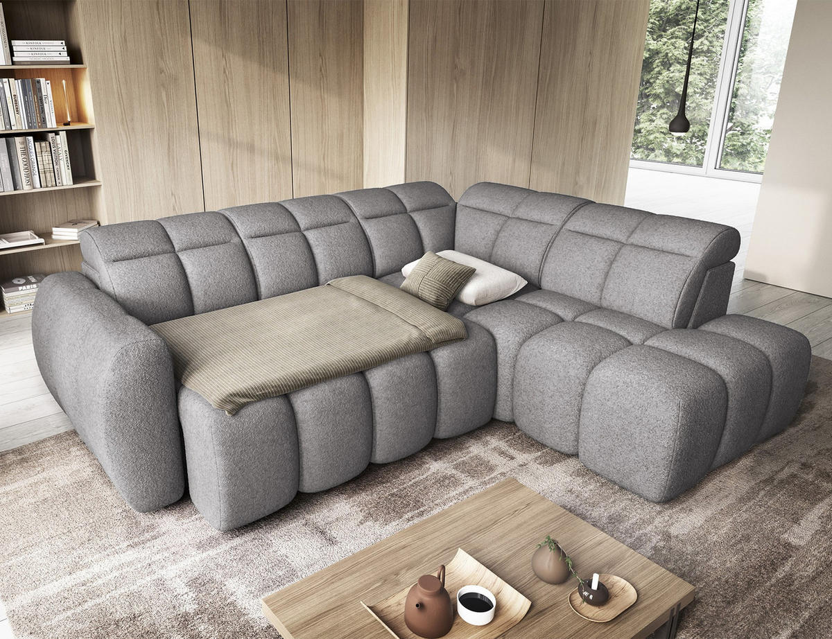 ECKSOFA Eagle R - Grau (Paolli 04) - Grau, Holzwerkstoff (258/208cm) - Möblo