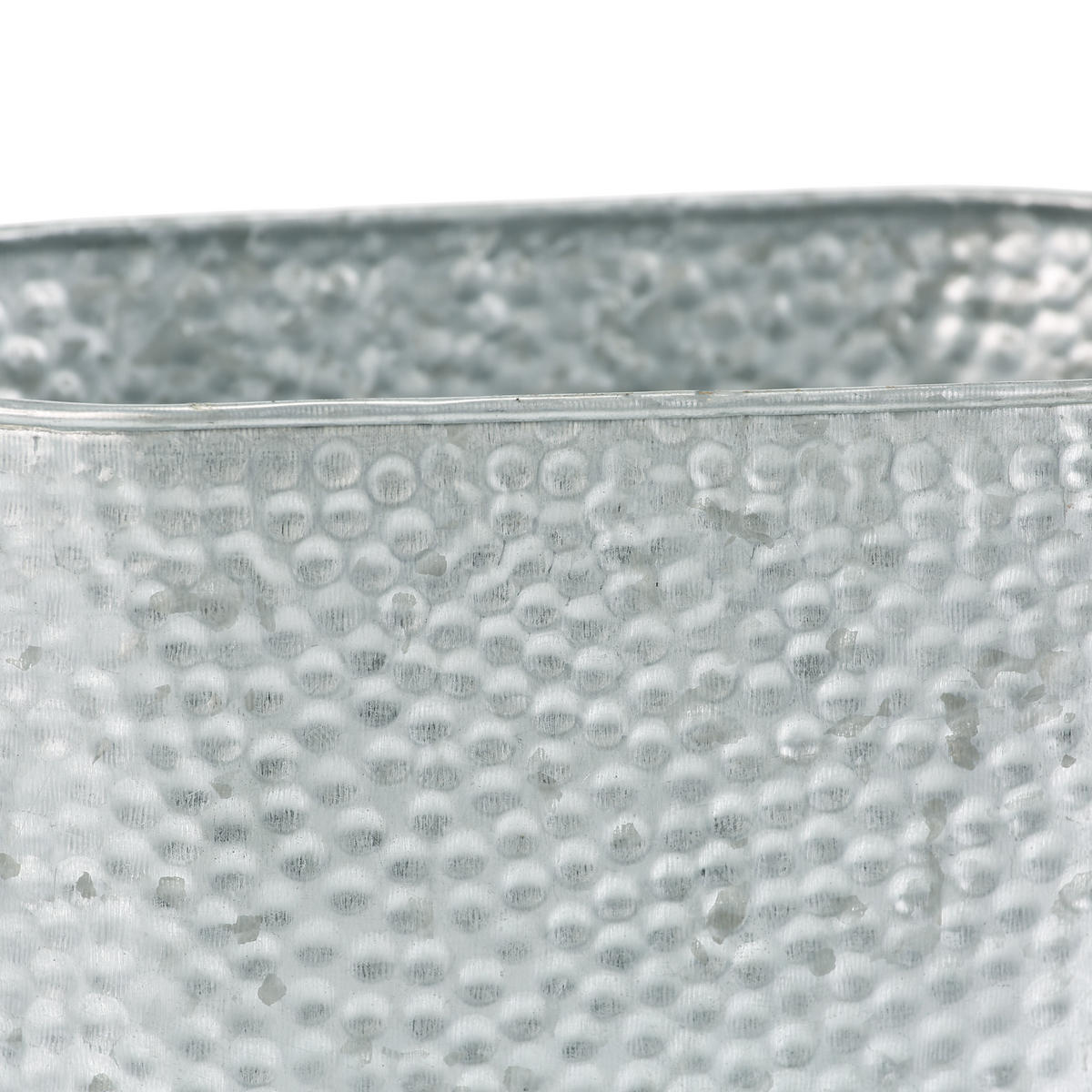 2xZINKWANNE - Silberfarben, Textil/Metall (27/13.5/15cm) - Relaxdays