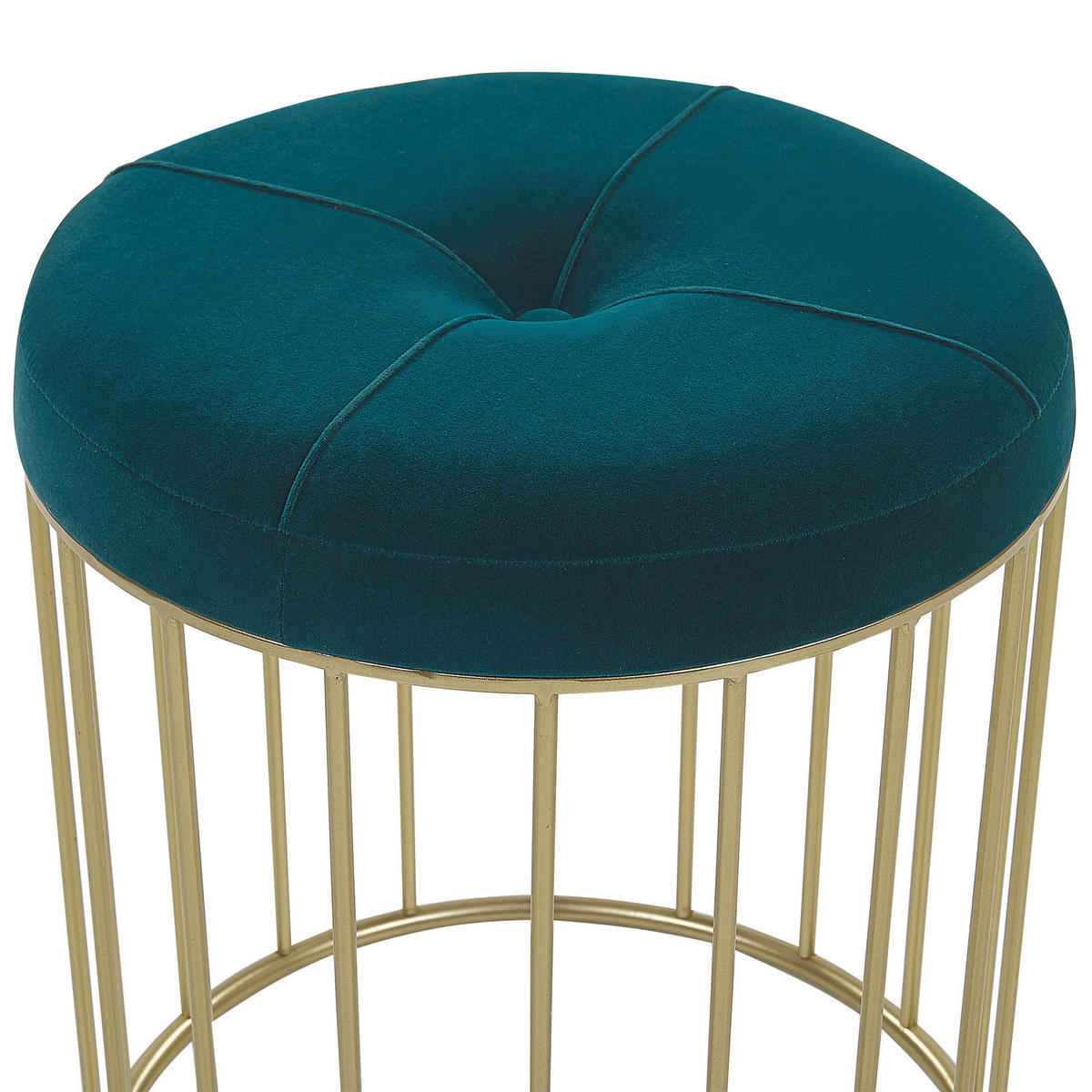 HOCKER 2er Set Lubbock - Blau, Textil (40/39/40cm) - Beliani