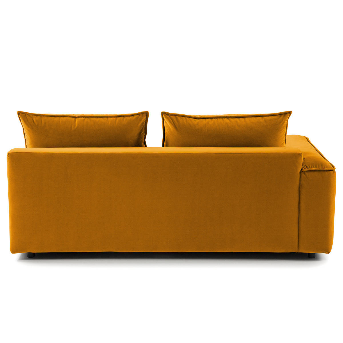 2,5-SITZER SOFA - modular - Schwarz/Orange, Holz/Kunststoff (189/80/99cm) - home24