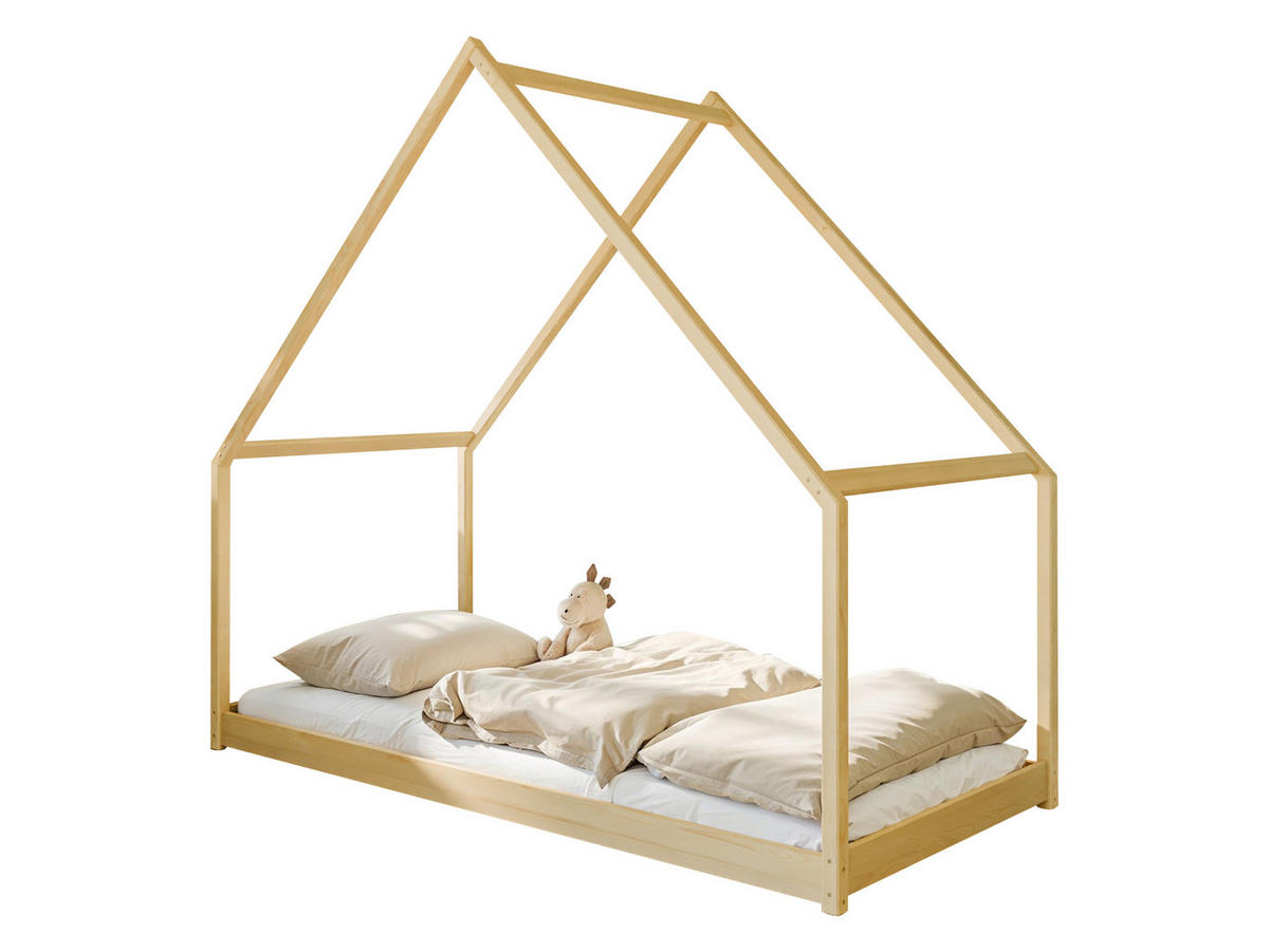 HAUSBETT 90x200 cm in natur - Hellbraun, Holzwerkstoff (90/200cm) - Kids Collective