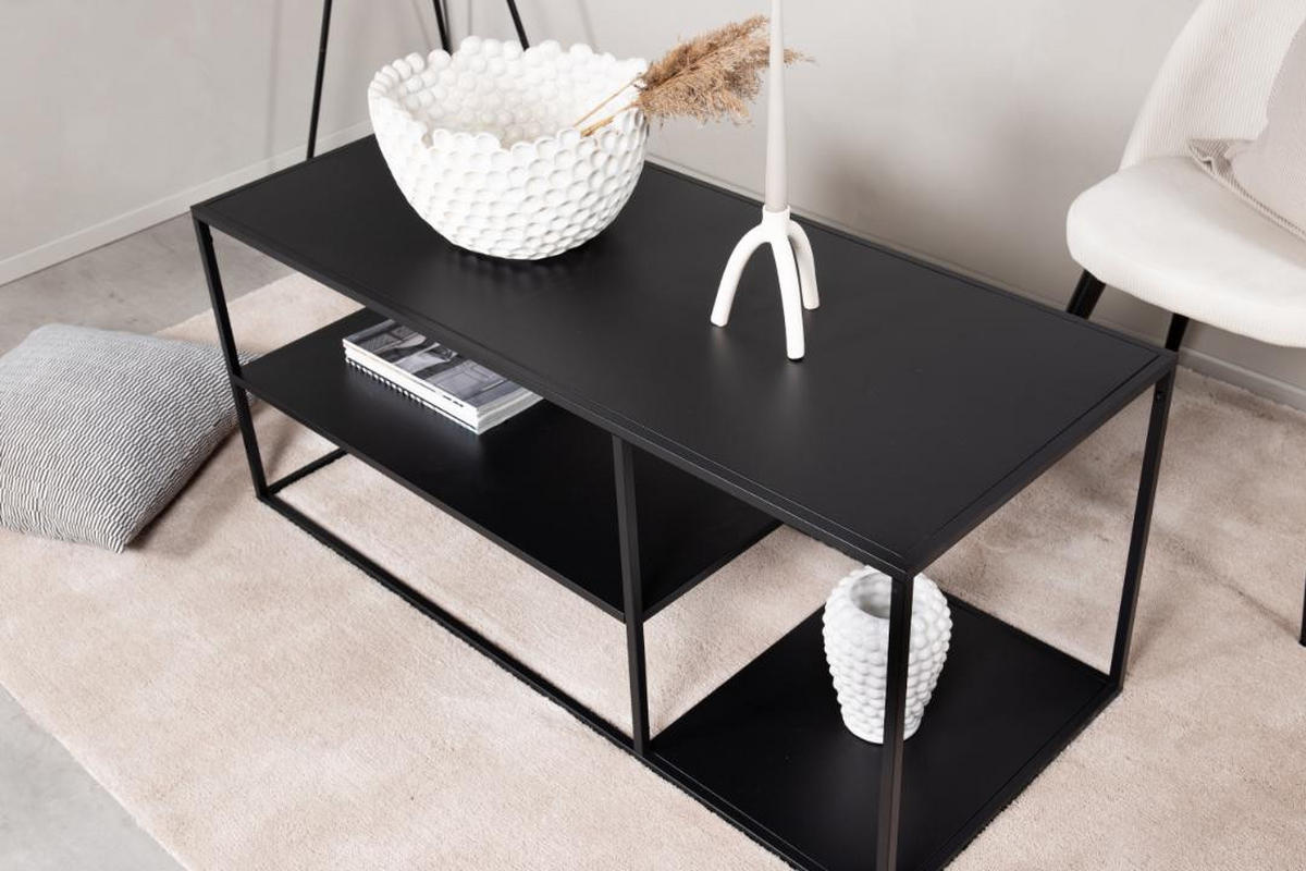 COUCHTISCH, Staal, Schwarz, Stahl, 50 x 120 x 50 cm - Schwarz, Metall (120/50/50cm) - ebuy24
