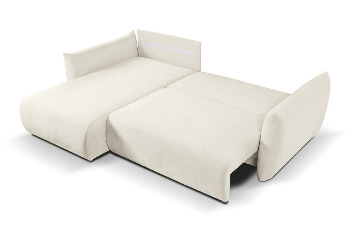 ECKSOFA HALLORA - Ecru (Melody 14) - Ecru, Holzwerkstoff (257/177cm) - Möblo