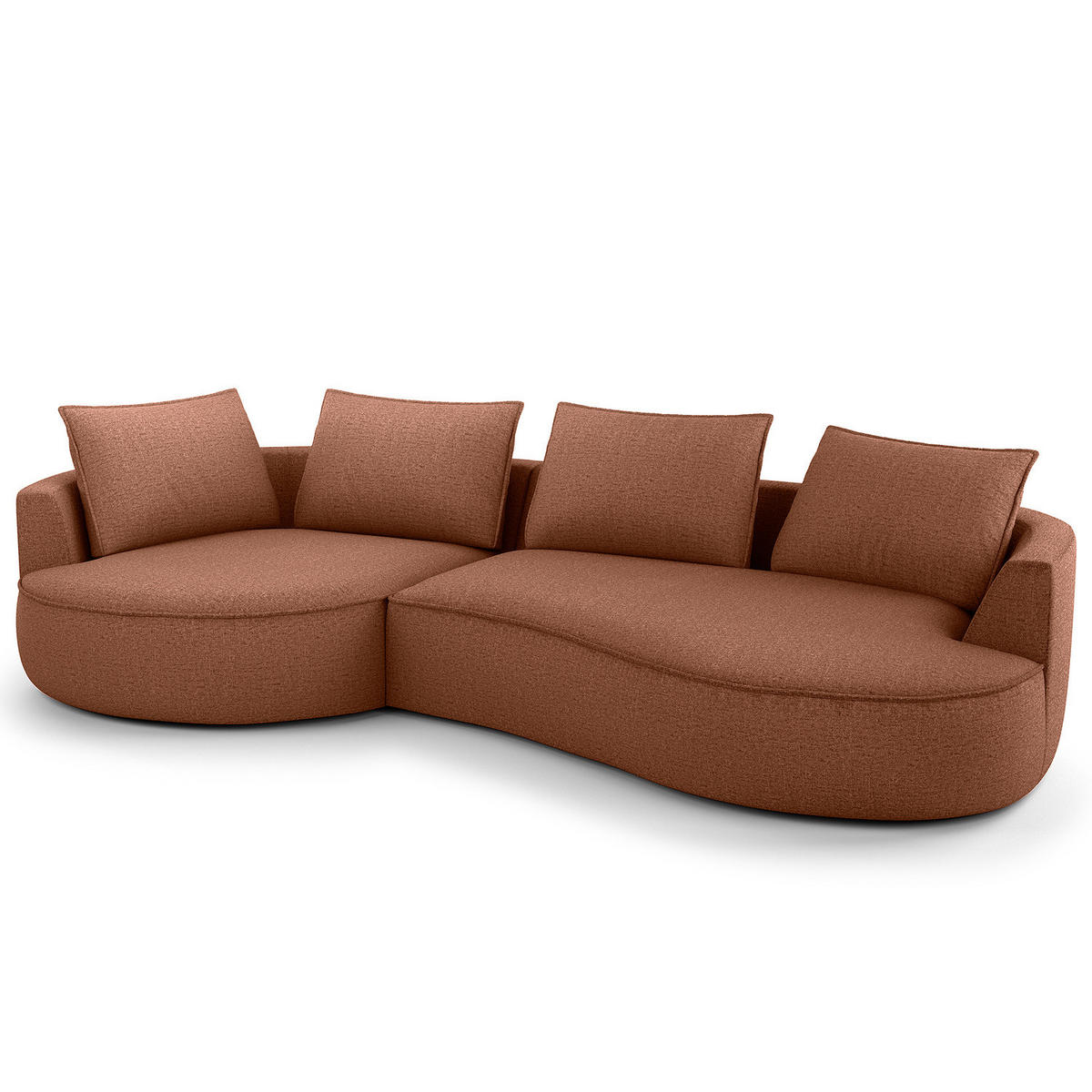 BIGSOFA - Beige/Schwarz, Kunststoff/Textil (322/82/154cm) - home24