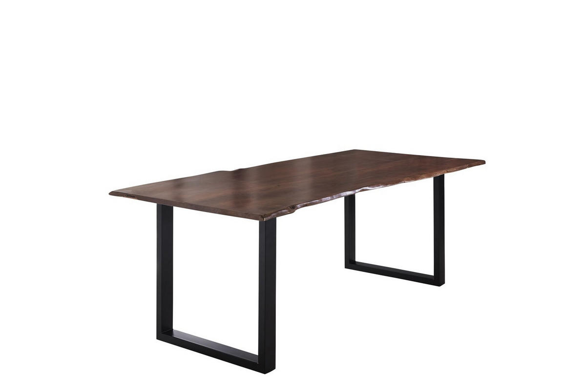 ESSTISCH LUBIN - Schwarz/Braun, Holz/Metall (100/220/77cm) - SAM