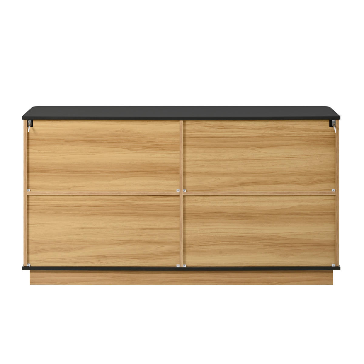 SIDEBOARD in Holzoptik mit Riffel-Design, mit 4 Türen und stummen Scharnieren - Naturfarben, Holzwerkstoff (139/75/40cm) - Urban Meuble