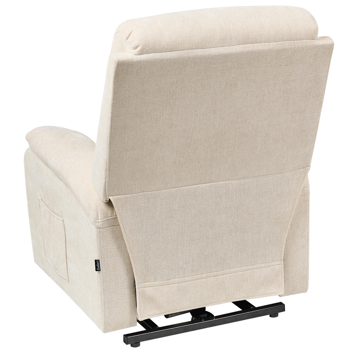 ELEKTRISCHER FERNSEHSESSEL mit Fußstütze Stoff Hellbeige Rise - Beige, Textil (80/105/91cm) - Beliani