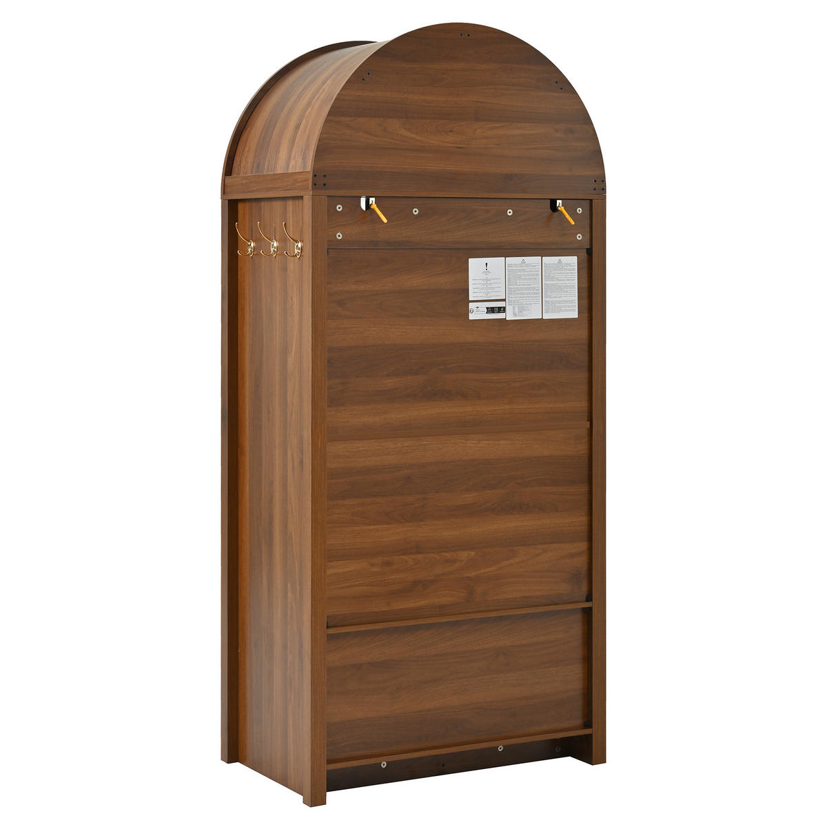 KLEIDERSCHRANK Nussbaum Rattantüren, 4 Schubladen & Kleiderstange 80x180 cm - Walnussfarben, Holzwerkstoff (80/180/50cm) - Urban Meuble