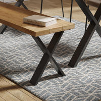 TISCHBEINE Schwarz 40 x 42.1 cm X-Form - Schwarz, Metall (40/42/8cm) - Vicco