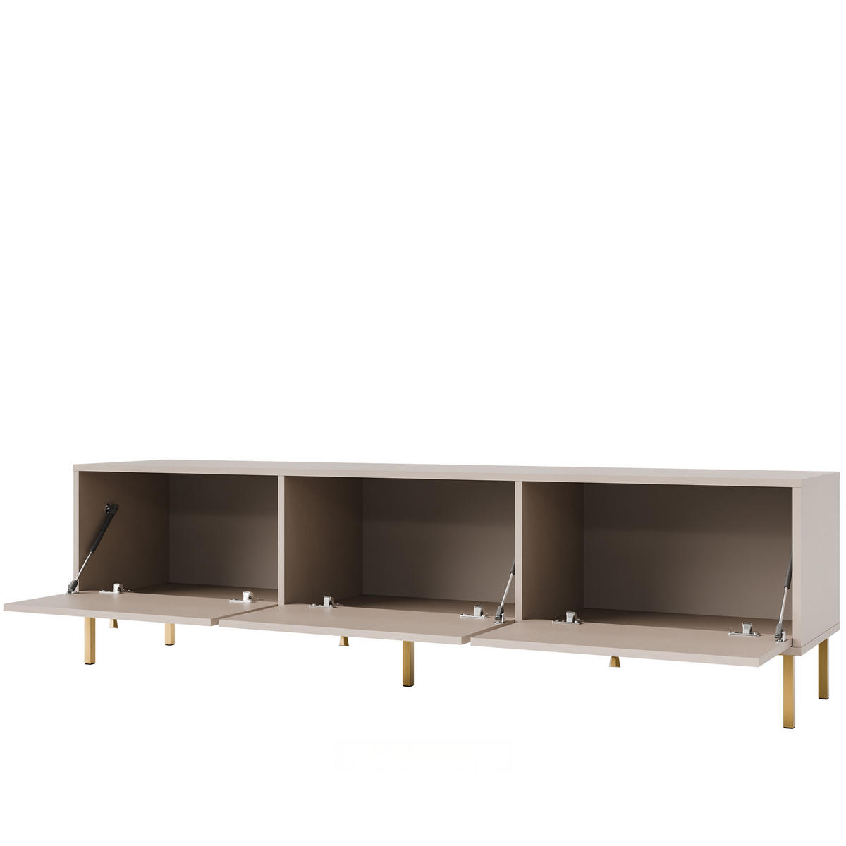 TV-LOWBOARD FLOREN, Creme/Gold - Creme, Holzwerkstoff/Metall (180/50/40.8cm) - KONSIMO®