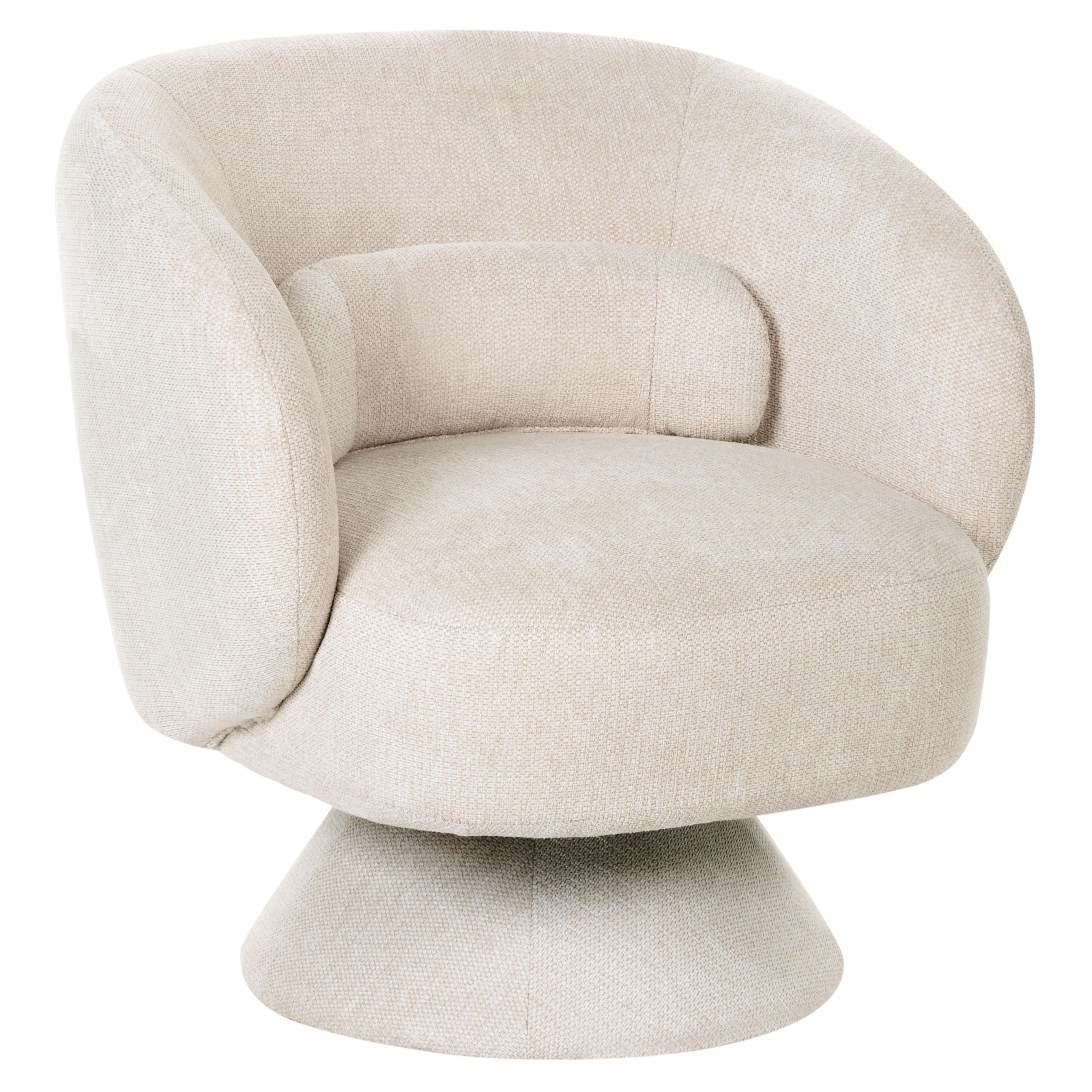 DREHSESSEL Hellbeige Lieksa - Beige, Textil (77/77/64cm) - Beliani