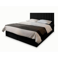 BOXBETT BRESEL 180x200 cm mit Matratze und Topper - Schwarz - Schwarz, Holz (180/200cm) - MASSENO