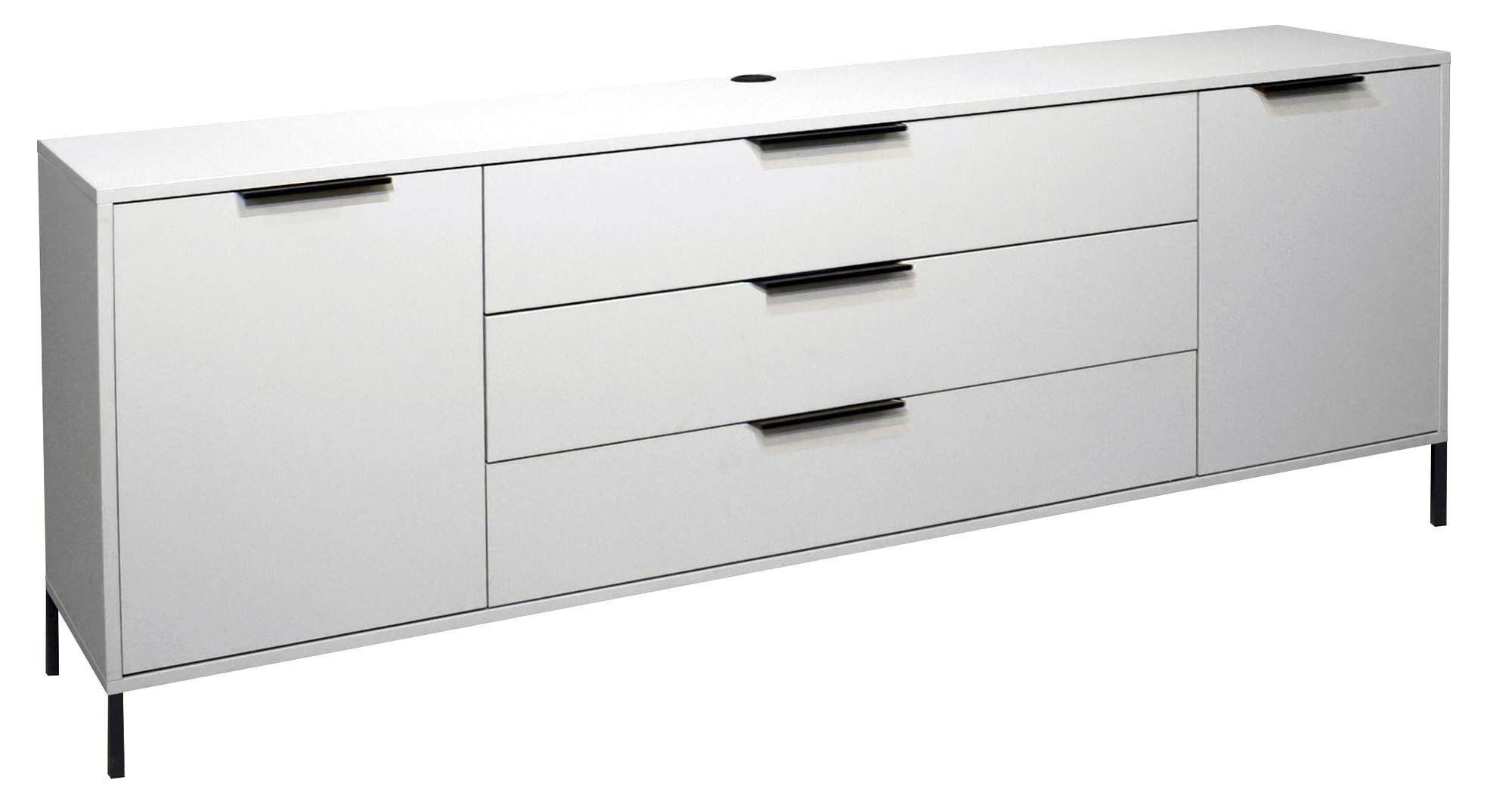 LOWBOARD Erna 216x45x82 Kreidegrau matt Lack - Hellgrau, Holzwerkstoff (216/82/45cm) - 58aufmkessel
