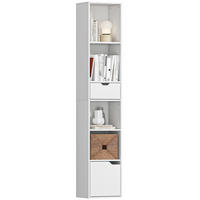 REGAL DE-15544 30/24/158 cm, mit Schublade & Schrankfach Weiß - Weiß, Holzwerkstoff (24/158/30cm) - ComfortXL