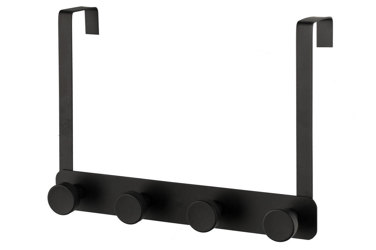 TÜRHÄNGER Metall Robin 4 Haken - Schwarz, Metall (27/20/8cm)