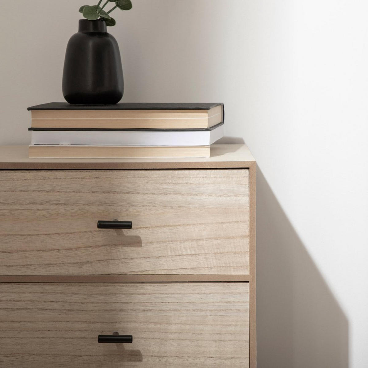 NACHTTISCH 2 SCHUBLADEN Dora Natürlich 35 cm x 55 cm - Naturfarben, Holzwerkstoff (35/55/26cm)