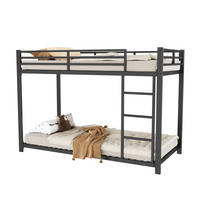 ETAGENBETT 90/200 cm Schwarz Metall mit stabiler Struktur - Schwarz, Metall (90/200cm) - OKWISH