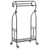 HANDTUCHSTÄNDER Antik Optik schwarz 49 x 91 cm Linares - Schwarz, Metall (49/91/33cm) - Beliani