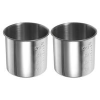 MESSBECHER Edelstahl 2-teiliges Set - Silberfarben, Metall (0.12L)