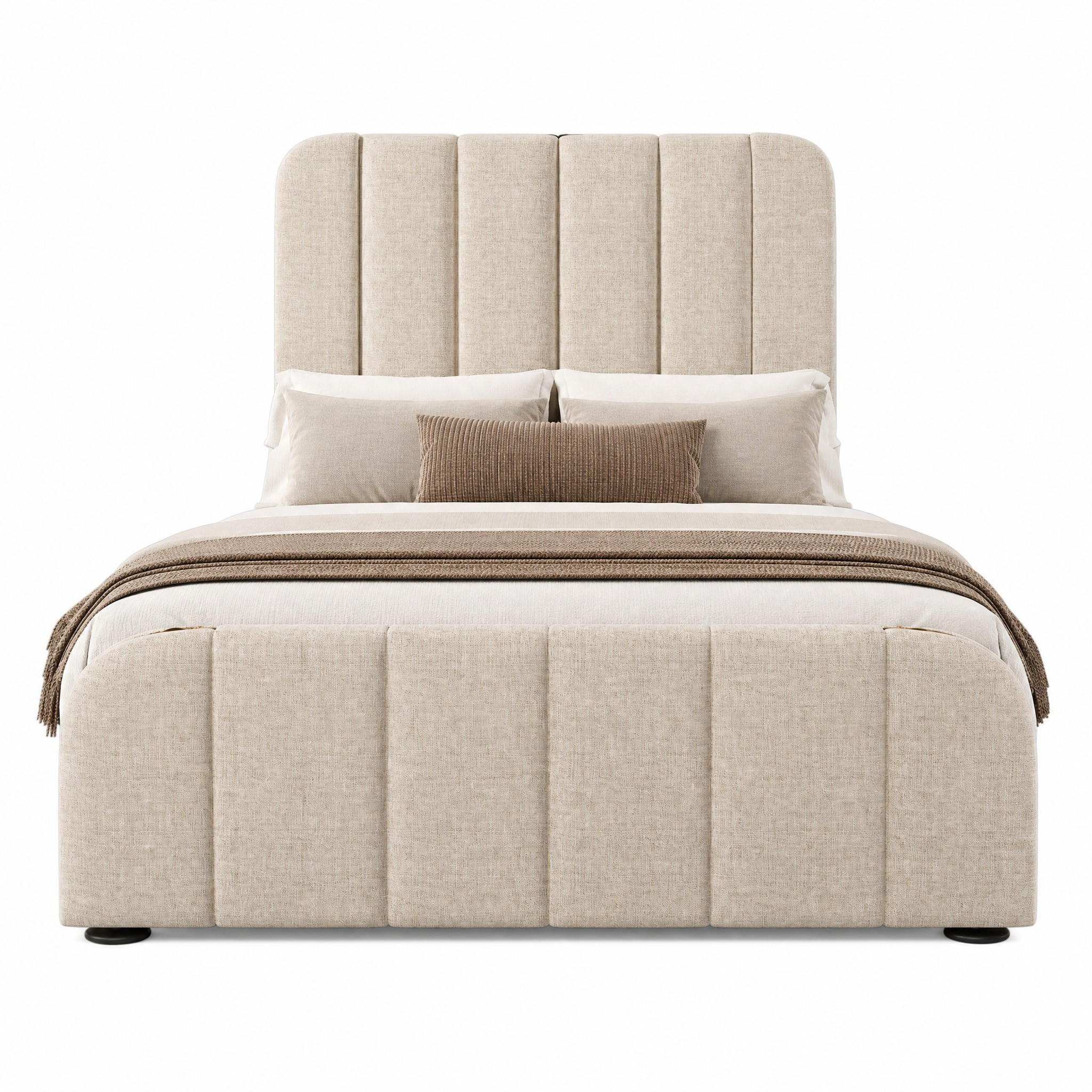 BETT mit 4 Schubladen 90x200 cm Leinen Beige - Beige, Metall (90/200cm) - Meubliv