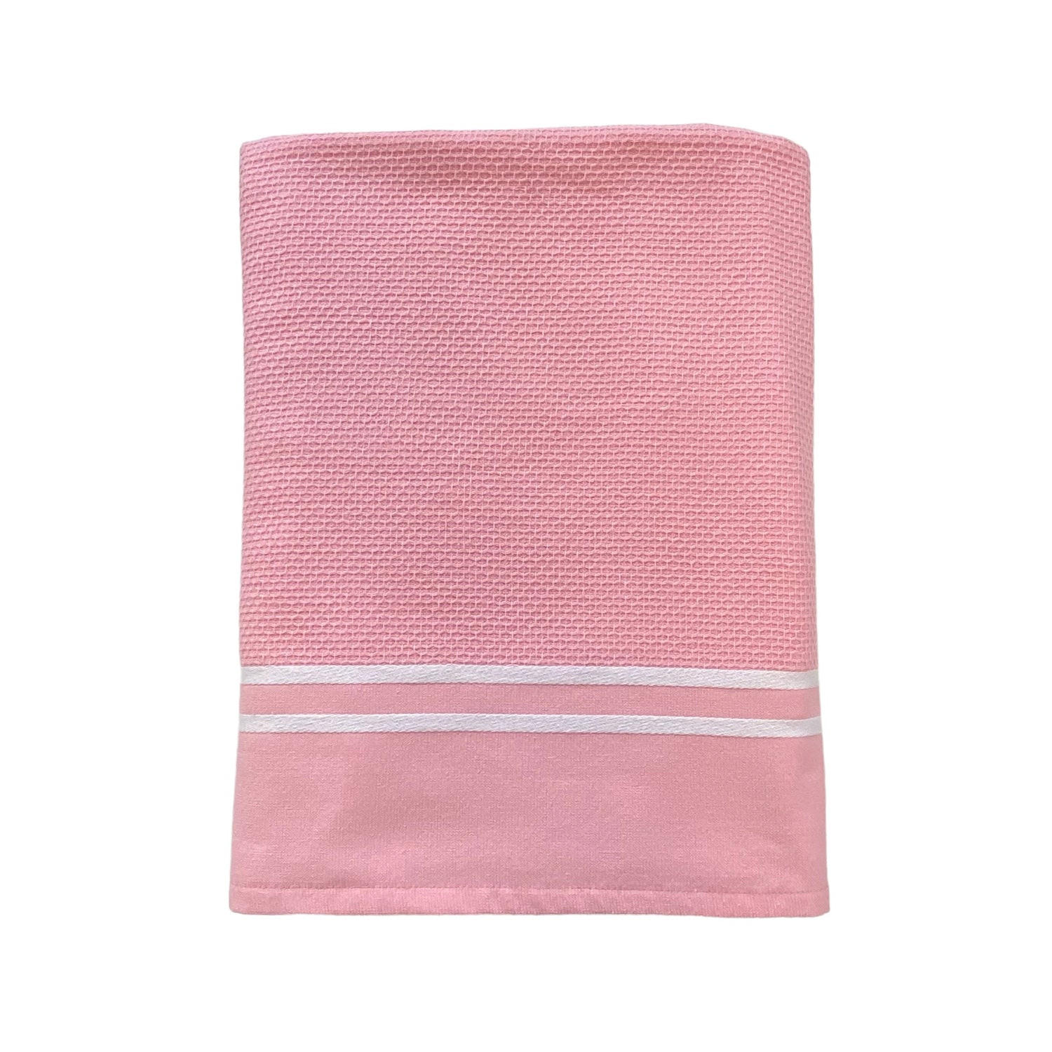 HAMAMTUCH mit Frotteefutter Waffle Candy 90x170 355g/m² - Pink, Textil (90/170cm) - LE COMPTOIR DE LA PLAGE