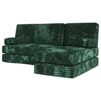 ECKSOFA NOTIA modulares Boneless Sofa mit Schlaffunktion Grün Kordstoff - Grün, Textil (200/120cm) - MASSENO