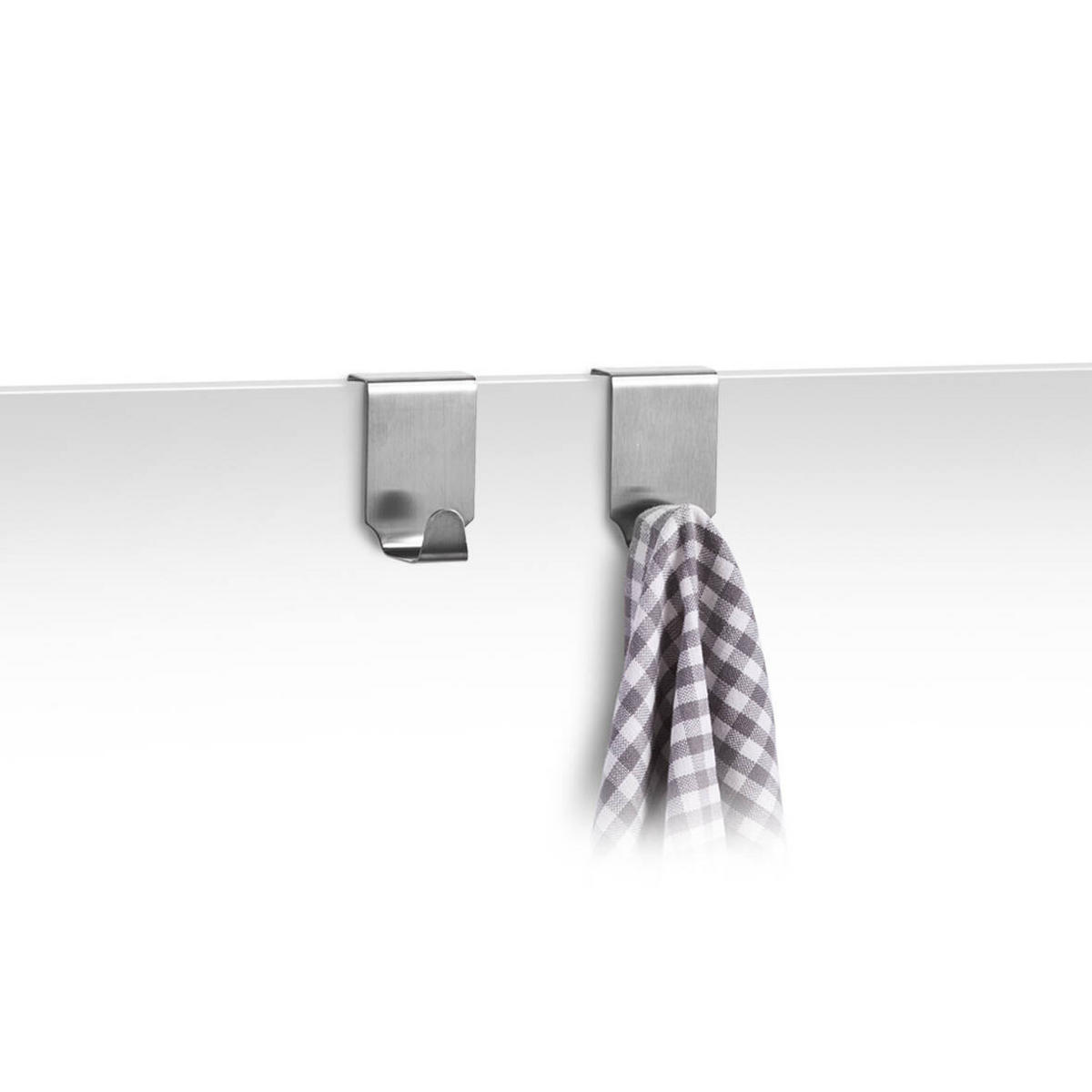 TÜRHAKEN 2er-Set - Silberfarben, Metall (4.8/6.38/4cm)