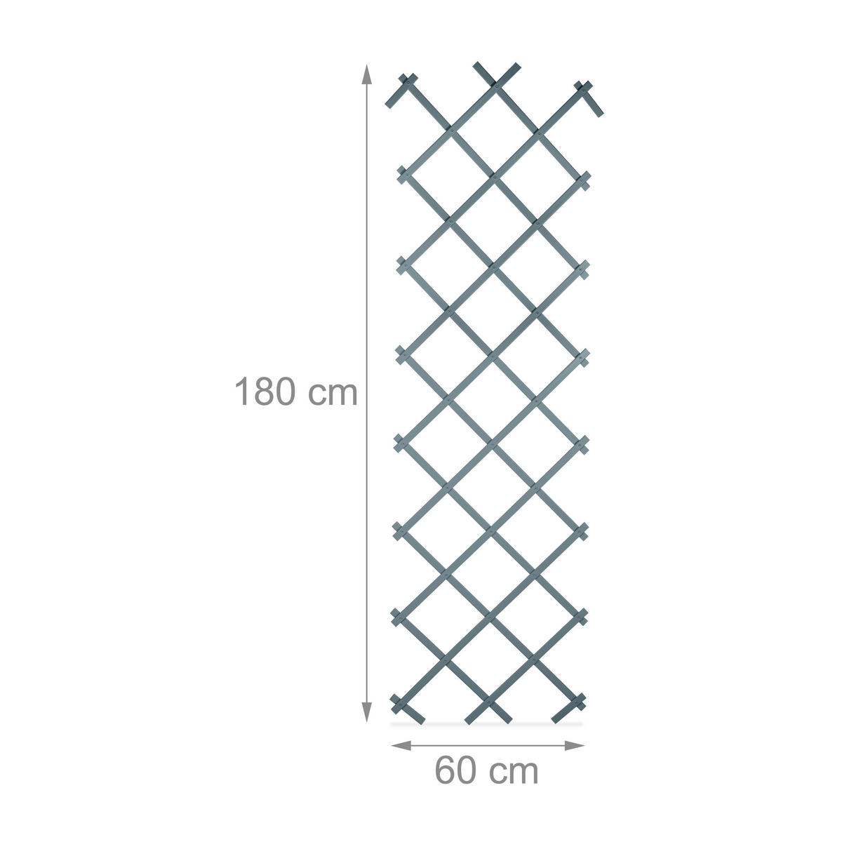 3XRANKGITTER - Anthrazit, Kunststoff (60/180/1.5cm) - Relaxdays