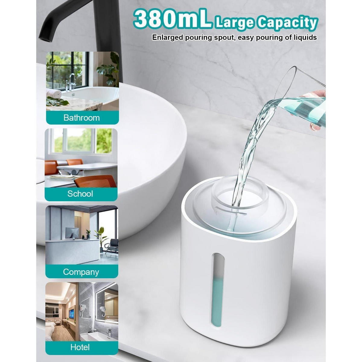 SEIFENSPENDER Automatisch mit Sensor Weiß 380 ml - Weiß, Kunststoff (10.5/8/20.5cm)