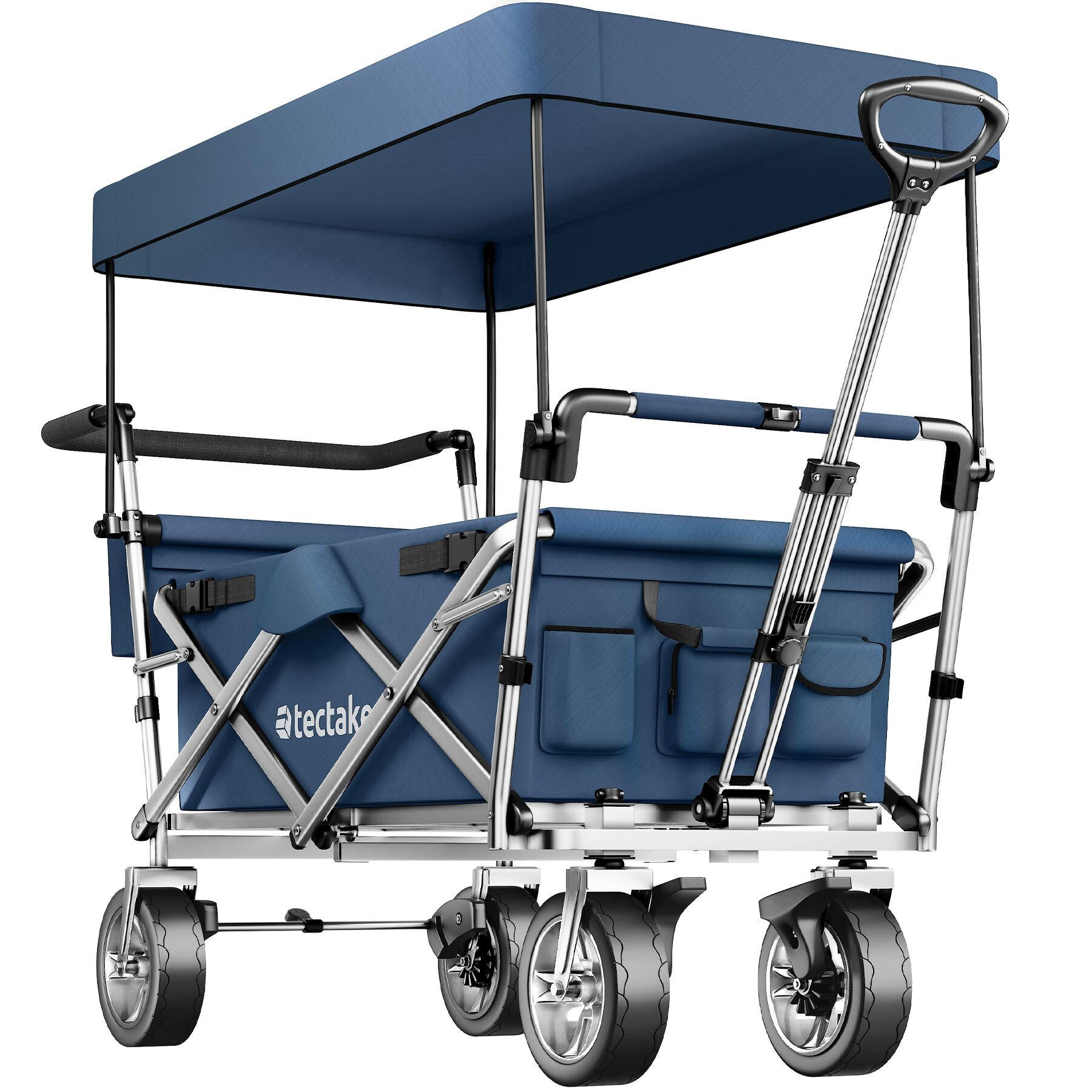 BOLLERWAGEN Nico, inklusive Tragetasche, Belastbarkeit 80 kg, blau - Blau, Metall (55.5/98/100cm) - tectake